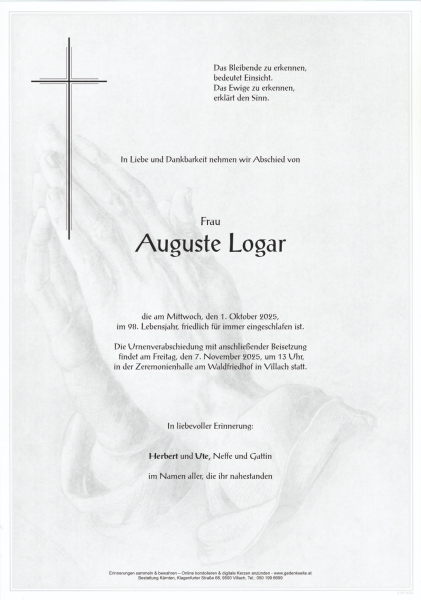 Parte von Auguste Logar