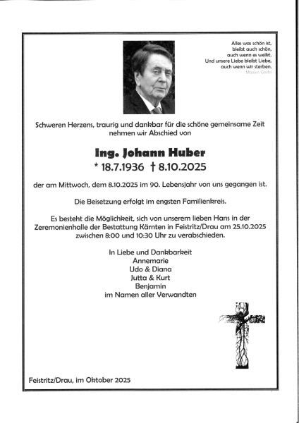 Parte von Johann Huber