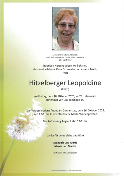 Parte von Leopoldine Hitzelberger