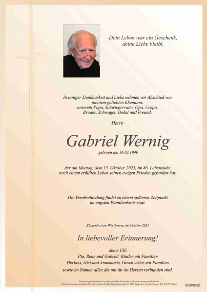 Parte von Gabriel Wernig