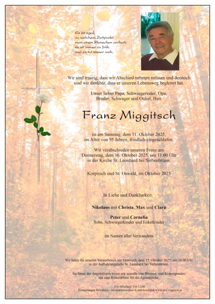 Parte von Franz Miggitsch