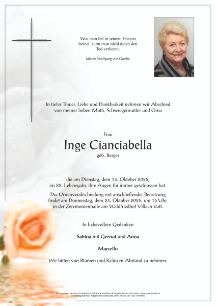 Parte von Inge Cianciabella