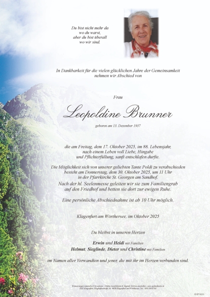 Parte von Leopoldine Brunner