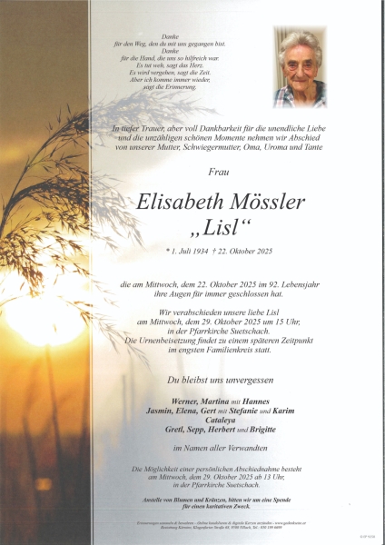 Parte von Mössler Elisabeth