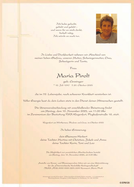 Parte von Maria Pirolt