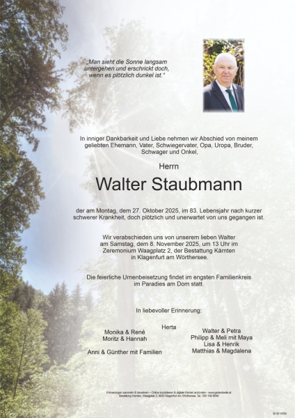 Parte von Walter Staubmann