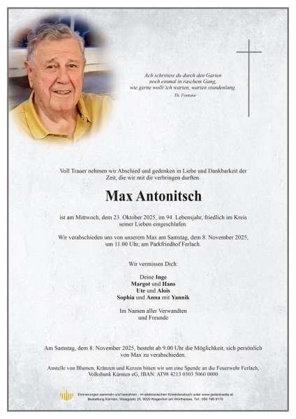 Parte von Max Antonitsch