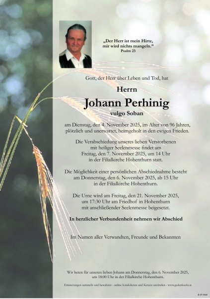 Parte von Johann Perhinig