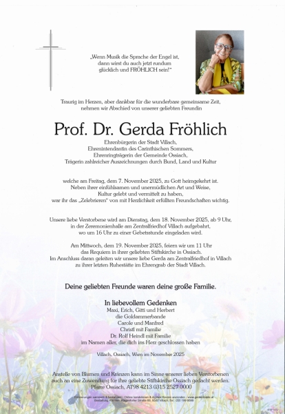 Parte von Prof. Dr. Gerda Fröhlich