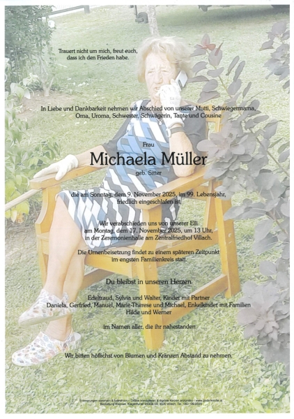 Parte von Michaela   Müller, geb. Sitter