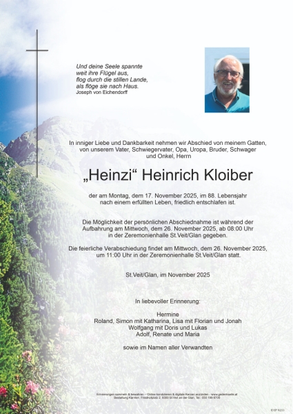 Parte von Heinrich Kloiber