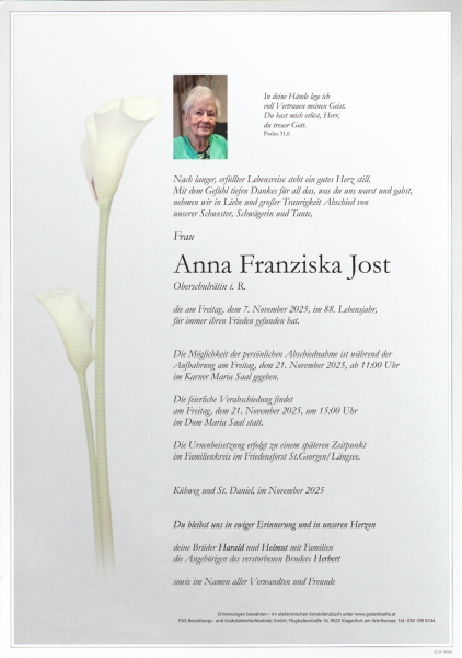 Parte von Anna Franziska Jost