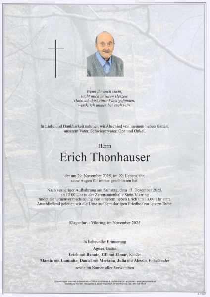 Parte von Erich Thonhauser