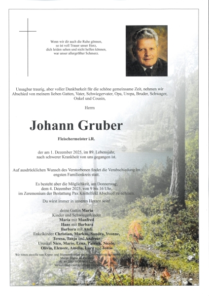 Parte von Johann Gruber