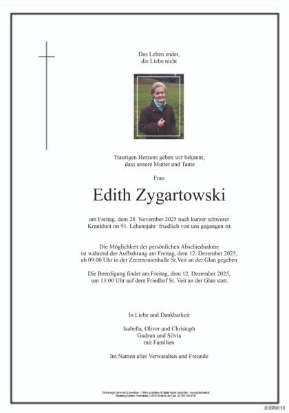 Parte von Edith Zygartowski