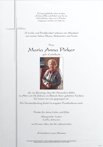 Parte von Maria Anna Pirker