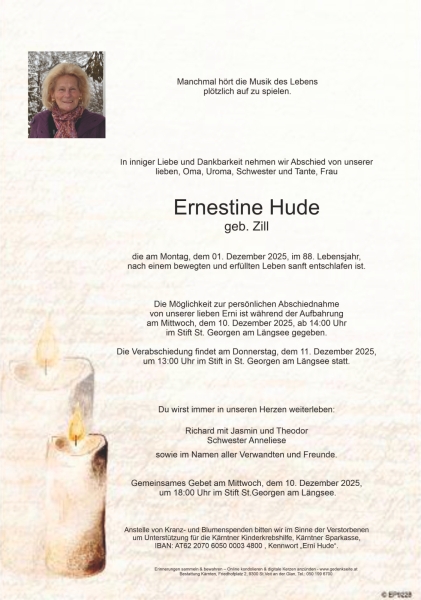 Parte von Ernestine Hude