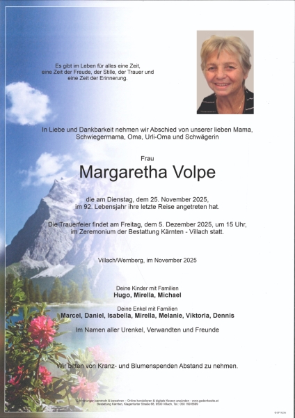 Parte von Margaretha  Volpe