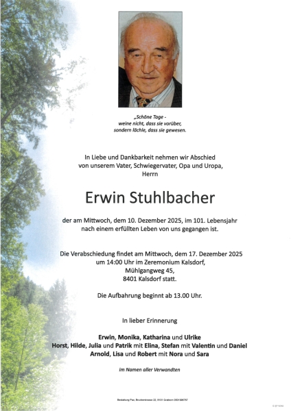 Parte von Erwin Stuhlbacher