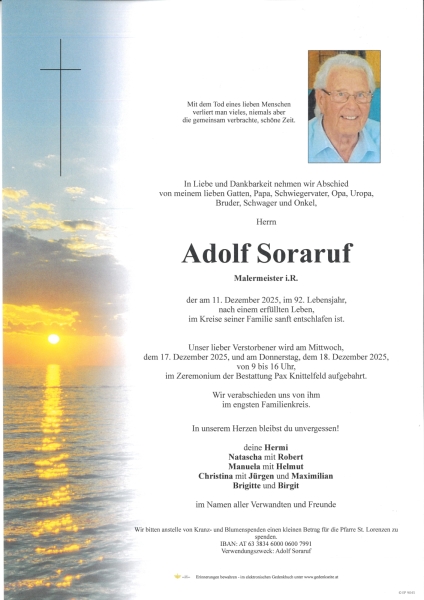 Parte von Adolf Soraruf