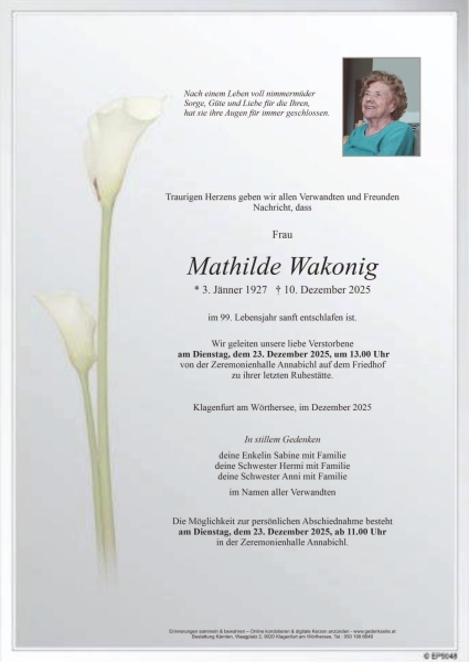 Parte von Mathilde Wakonig