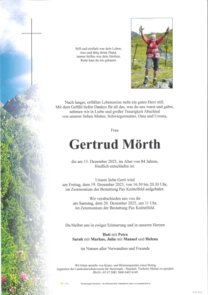 Parte von Gertrud Mörth