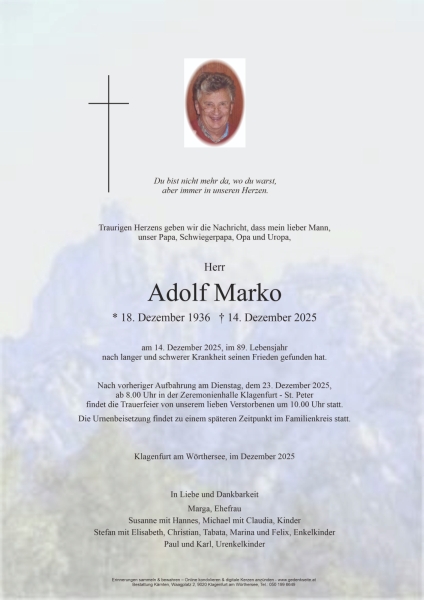 Parte von Adolf Marko