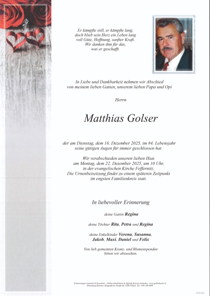 Parte von Matthias  Golser