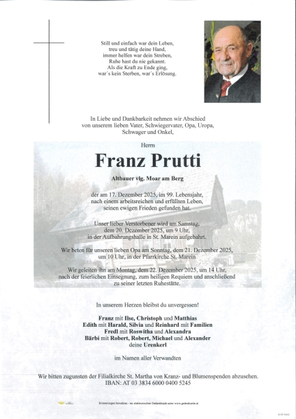 Parte von Franz Prutti