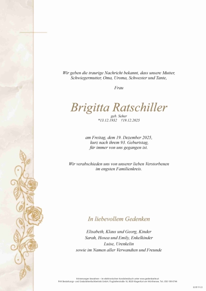 Parte von Brigitta  Ratschiller