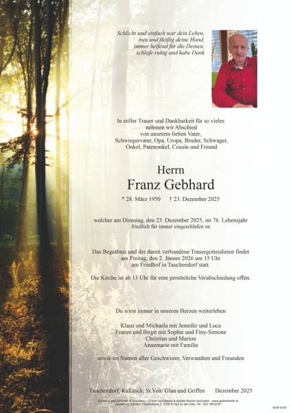 Parte von Franz Gebhard