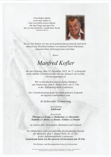 Parte von Manfred  Kofler