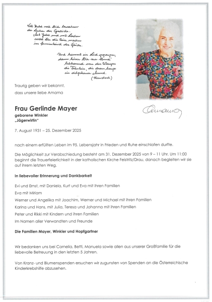 Parte von Gerlinde Mayer