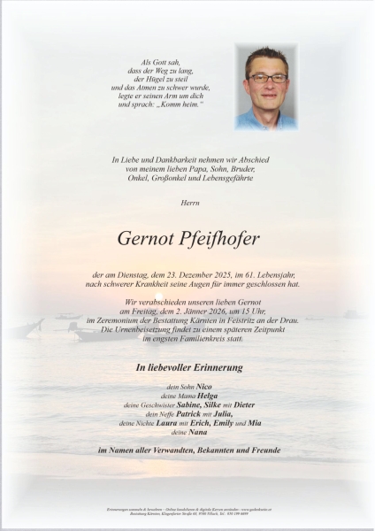 Parte von Gernot Herbert Pfeifhofer