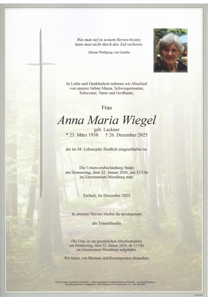 Parte von Anna Maria Wiegel