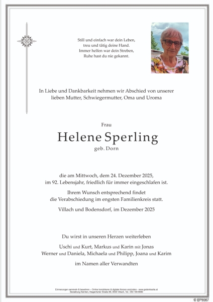 Parte von Helene Sperling