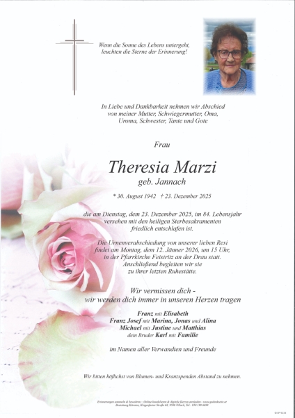 Parte von Theresia Anna Marzi