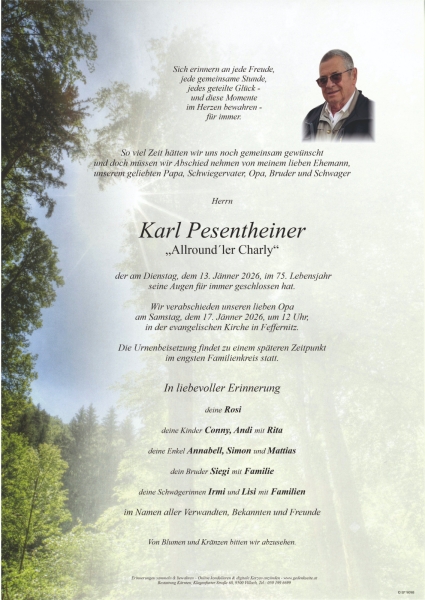 Parte von Karl Pesentheiner