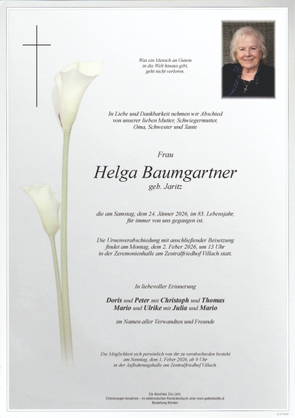 Parte von Helga Baumgartner