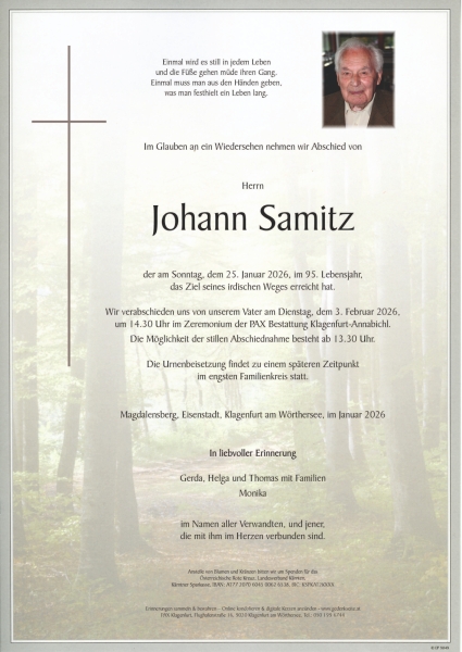 Parte von Johann Samitz