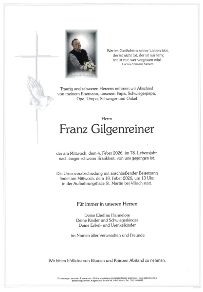 Parte von Franz Gilgenreiner