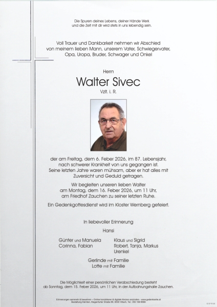 Parte von Walter Sivec