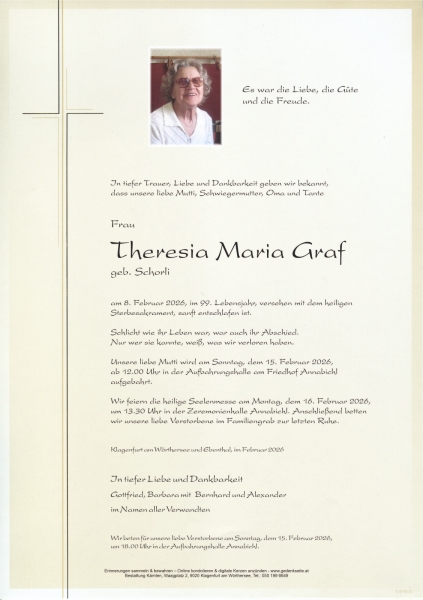 Parte von Theresia Maria Graf