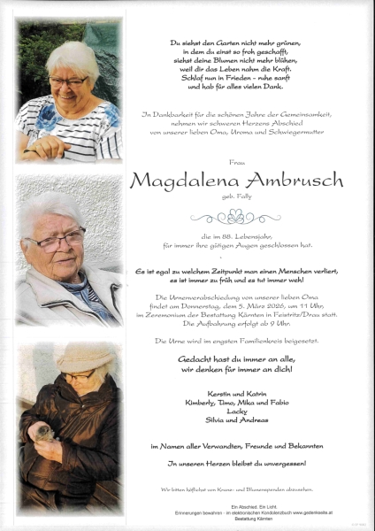 Parte von Ambrusch Magdalena