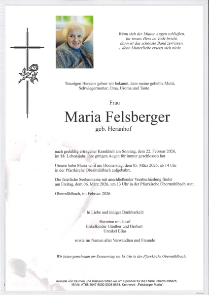 Parte von Maria Felsberger