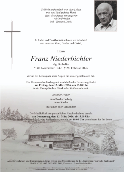 Parte von Franz Niederbichler