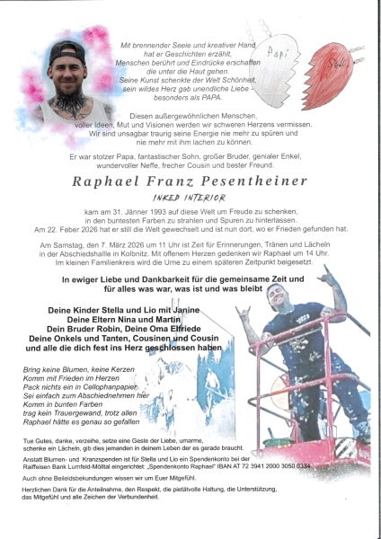 Parte von Raphael Franz Pesentheiner