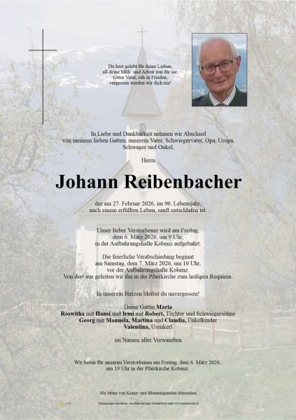 Parte von Johann  Reibenbacher