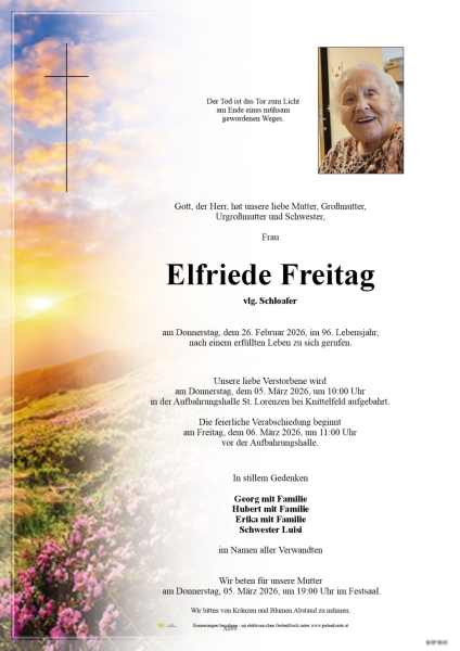 Parte von Elfriede Freitag