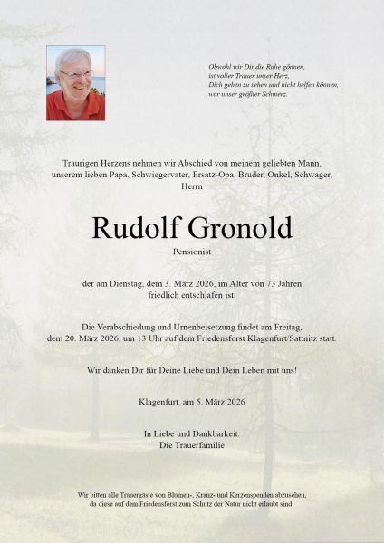 Parte von Rudolf Gronold